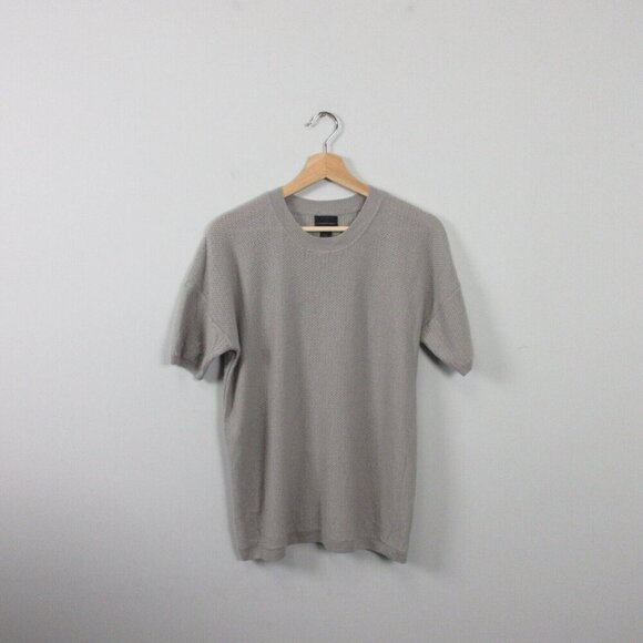 J Crew Men's Womens Shirt M Gray Italian 100% Cashmere HOLE Sweater Top 176 - Picture 1 of 8